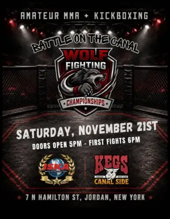 Official flyer for Battle on the Canal Wolf Fighting Championships