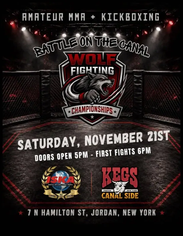 Official flyer for Battle on the Canal Wolf Fighting Championships