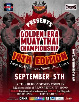 Official flyer for Golden Era Muay Thai Championship