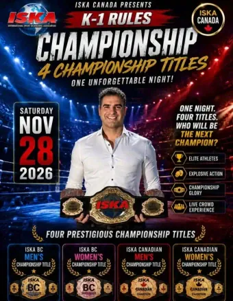 Official flyer for ISKA Canada K-1 Rules Championship