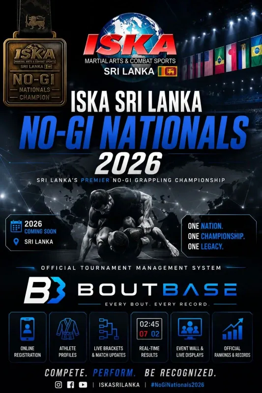 Official flyer for ISKA Sri Lanka No-Gi Nationals