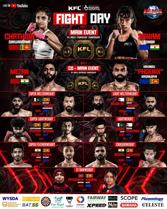 Official flyer for KFL Fight Day