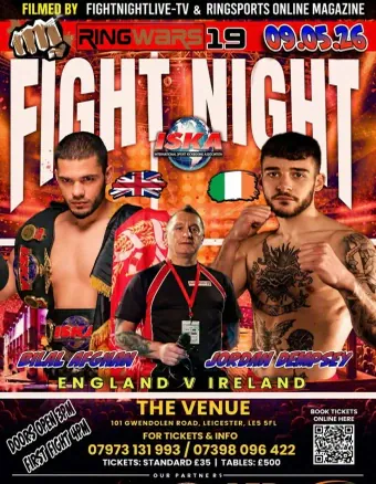 Official flyer for Ring Wars 19 Fight Night