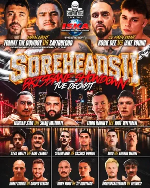 Official flyer for Soreheads II Brisbane Showdown