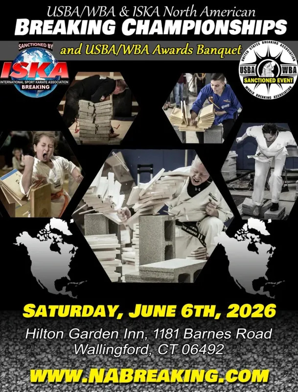 Official flyer for USBA WBA and ISKA North American Breaking Championships