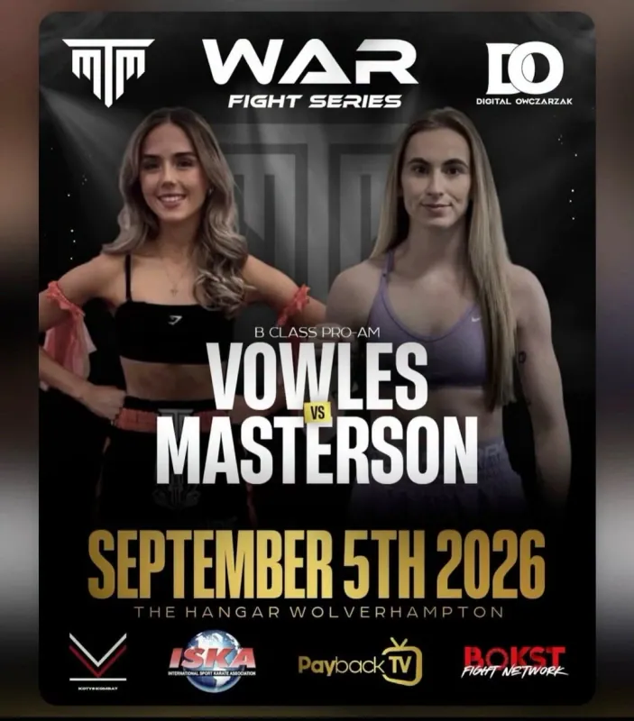 Official flyer for War 10 Vowles vs Masterson