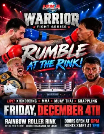 Official flyer for Warrior Fight Series: Rumble at the Rink