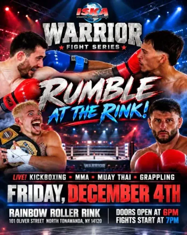 Official flyer for Warrior Fight Series: Rumble at the Rink