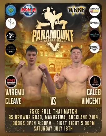 Official flyer for Wiremu Cleave vs Caleb Vincent
