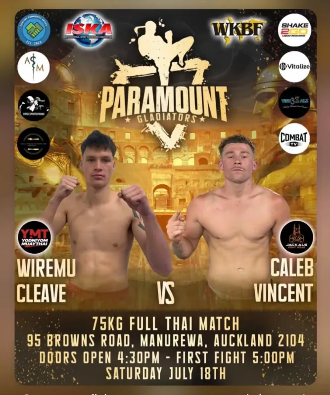 Official flyer for Wiremu Cleave vs Caleb Vincent