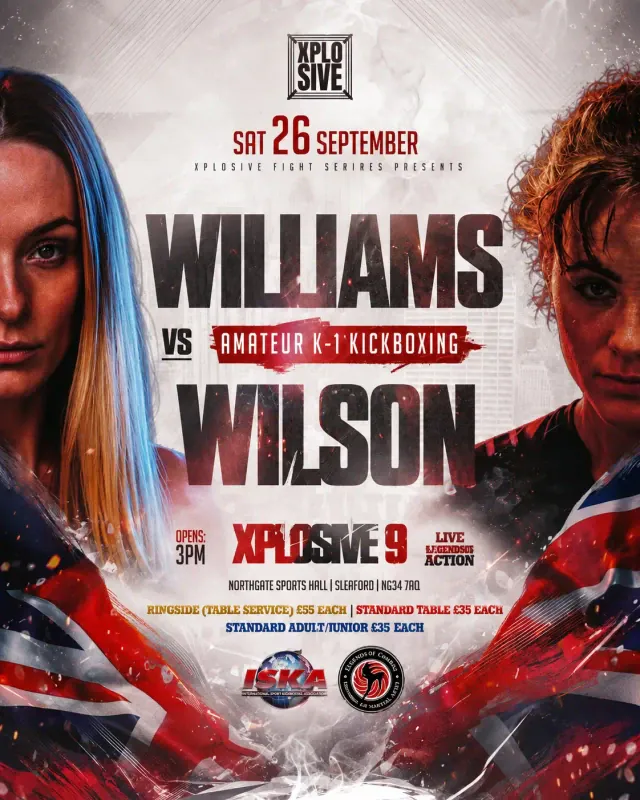 Official flyer for Xplosive Fight Series Williams vs Wilson