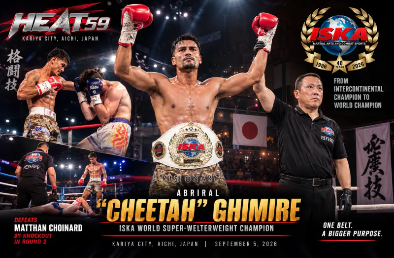 Abriral “Cheetah” Ghimire Captures ISKA World Title at HEAT 59