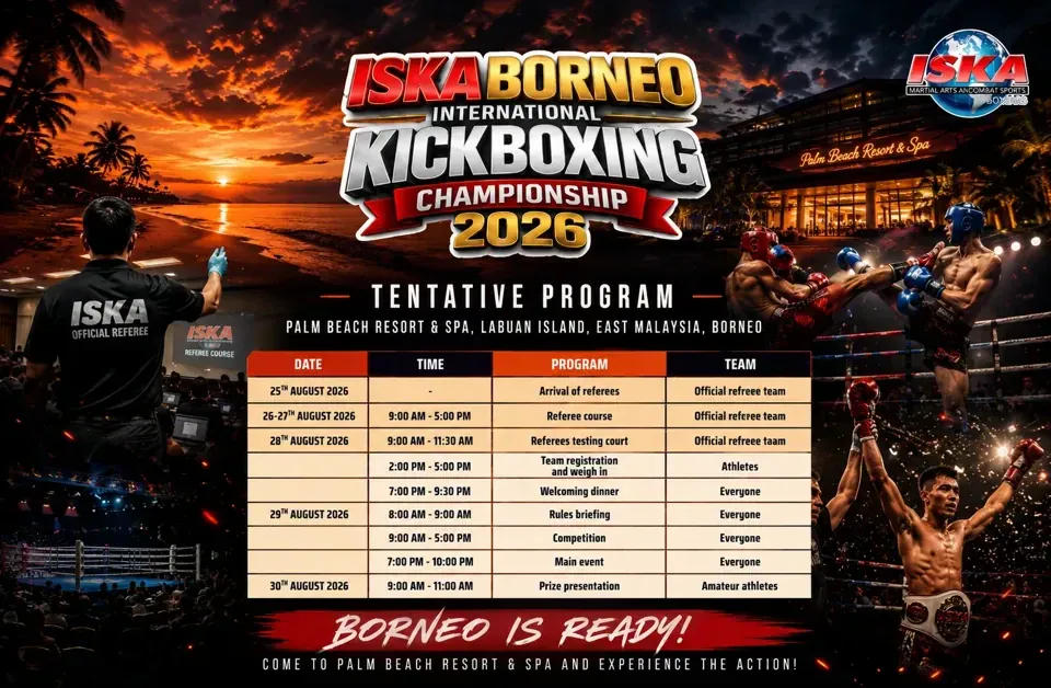 ISKA Borneo International Kickboxing Championship 2026 Program Announced