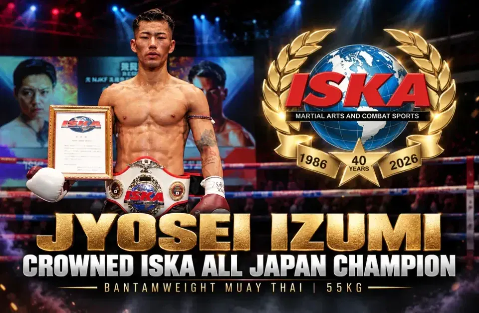 Jyosei Izumi Crowned ISKA All Japan Bantamweight Muay Thai Champion in Osaka