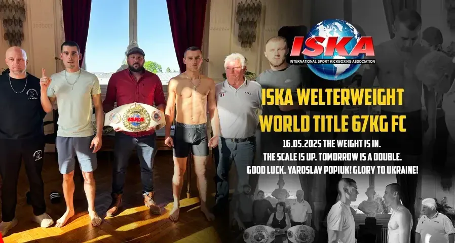 the ISKA World Welterweight Title 67kg FC