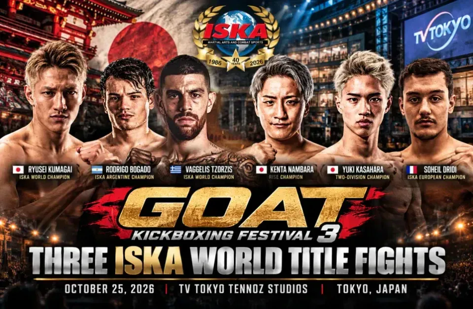 Three ISKA World Title Fights Headline Historic GOAT Kickboxing Festival 3 in Tokyo
